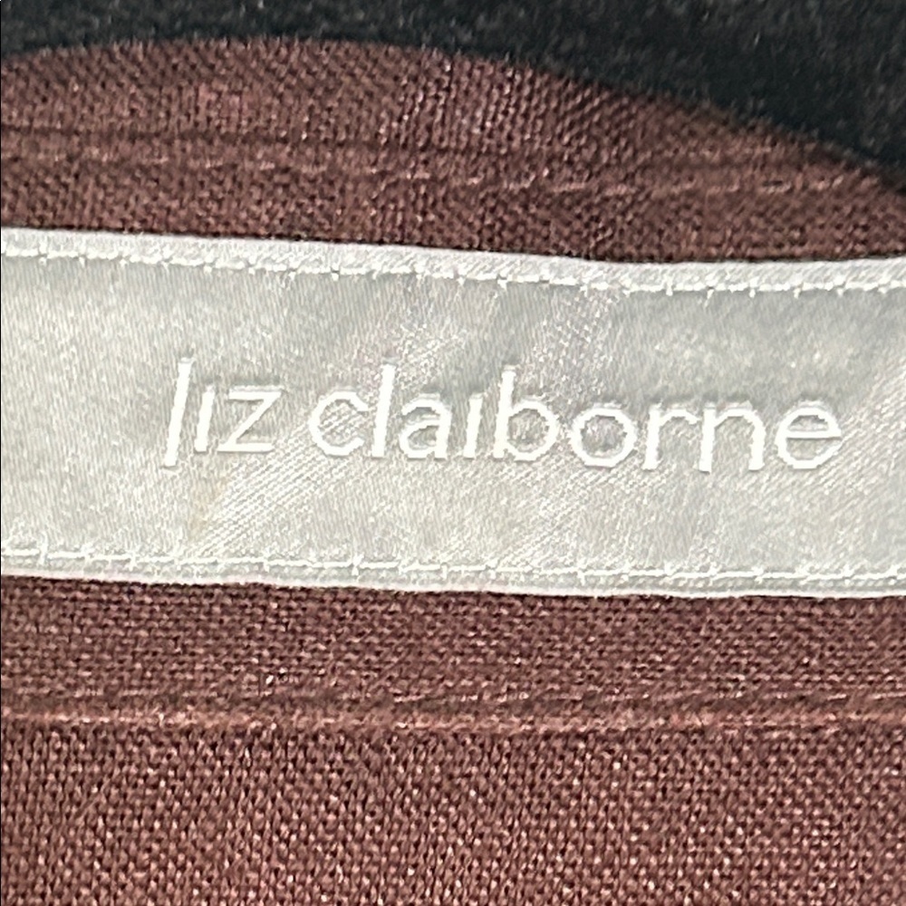 Liz Claiborne Dark Brown Women's Blouse 100% linen - Picture 2 of 11